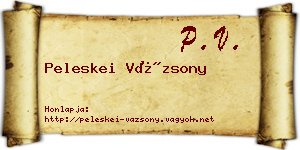 Peleskei Vázsony névjegykártya